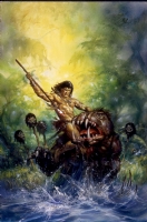 Conan-Swamp Monster Comic Art